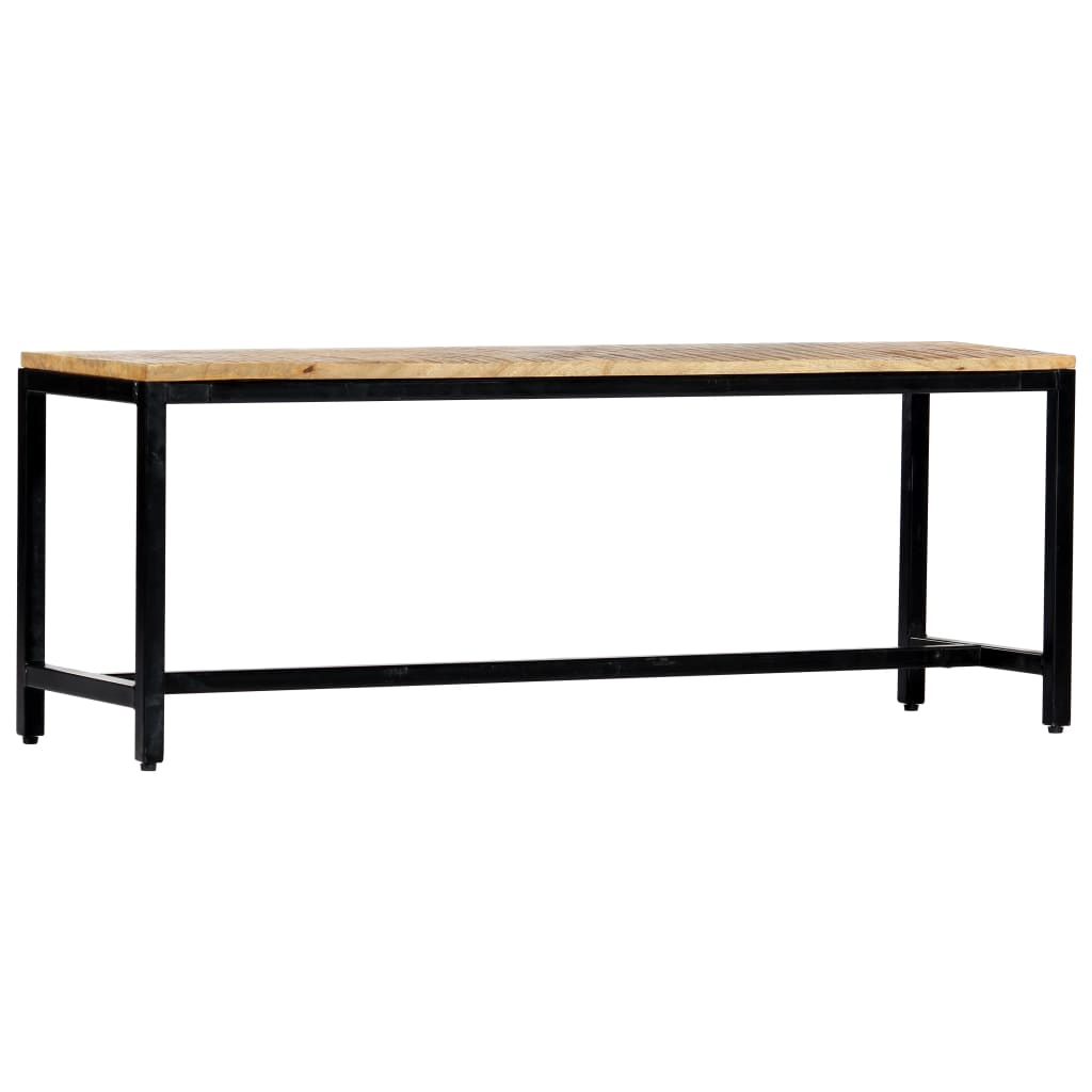 Banco de comedor madera maciza de mango en bruto 120 cm