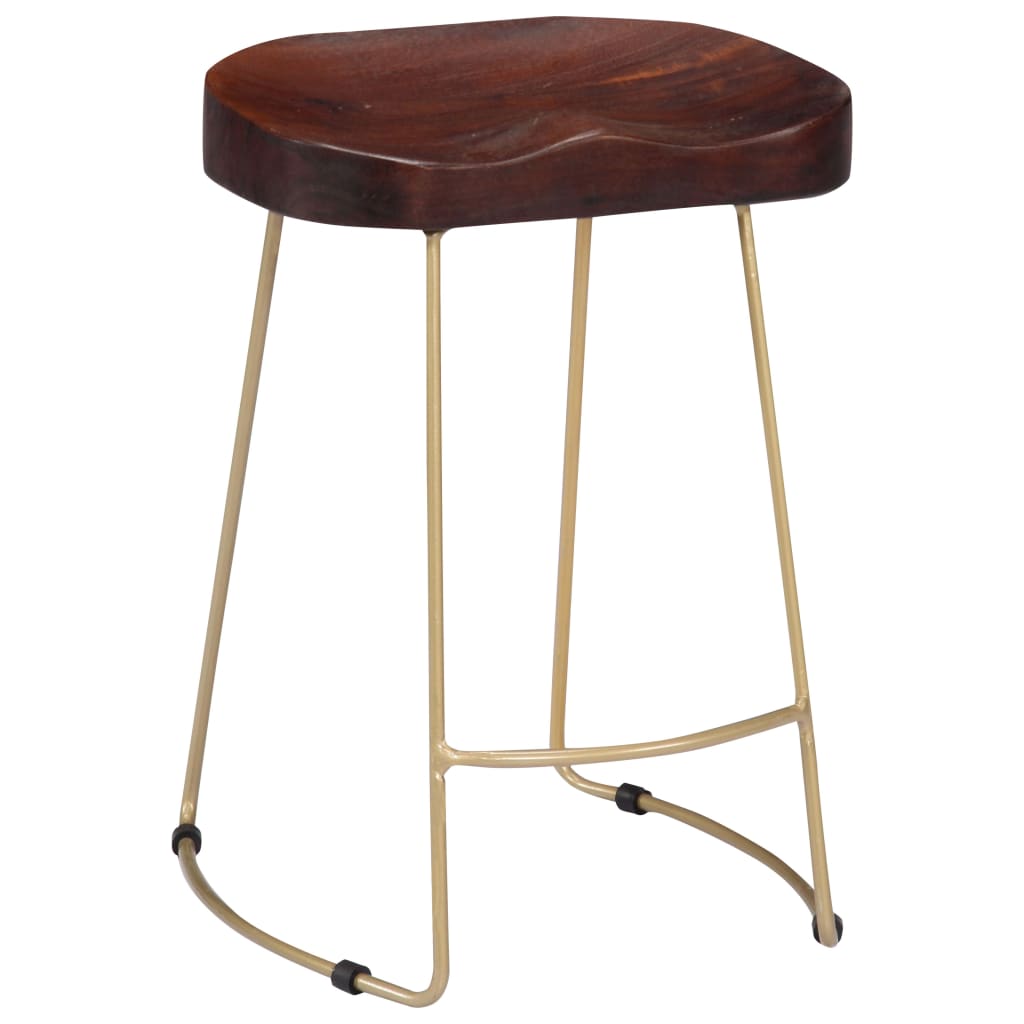 Taburetes de cocina gavin 2 unidades madera maciza de mango