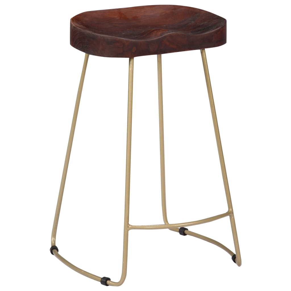 Taburetes de cocina gavin 2 unidades madera maciza de mango