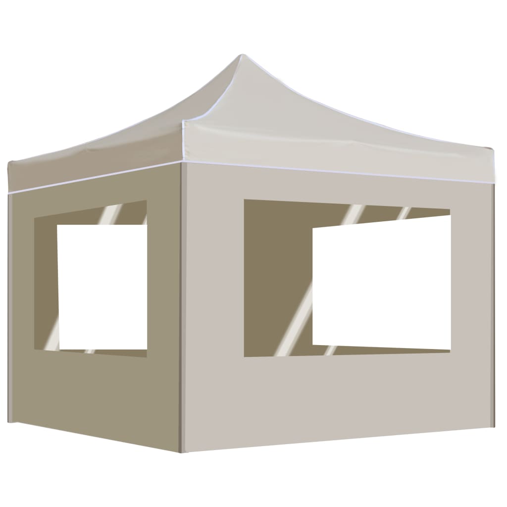 Carpa plegable con paredes aluminio gris antracita 4,5x3 m
