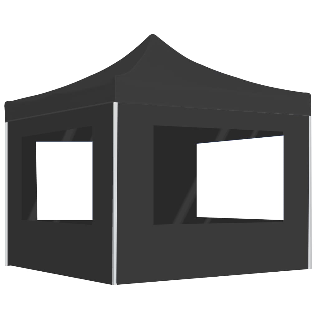 Carpa plegable con paredes aluminio gris antracita 4,5x3 m