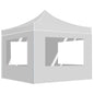 Folding gazebo with walls, anthracite gray aluminum, 4.5x3 m