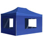 Folding gazebo with walls, anthracite gray aluminum, 4.5x3 m