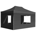 Carpa plegable con paredes aluminio gris antracita 4,5x3 m
