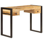 Mesa de escritorio 2 cajones madera maciza mango 110x50x77 cm