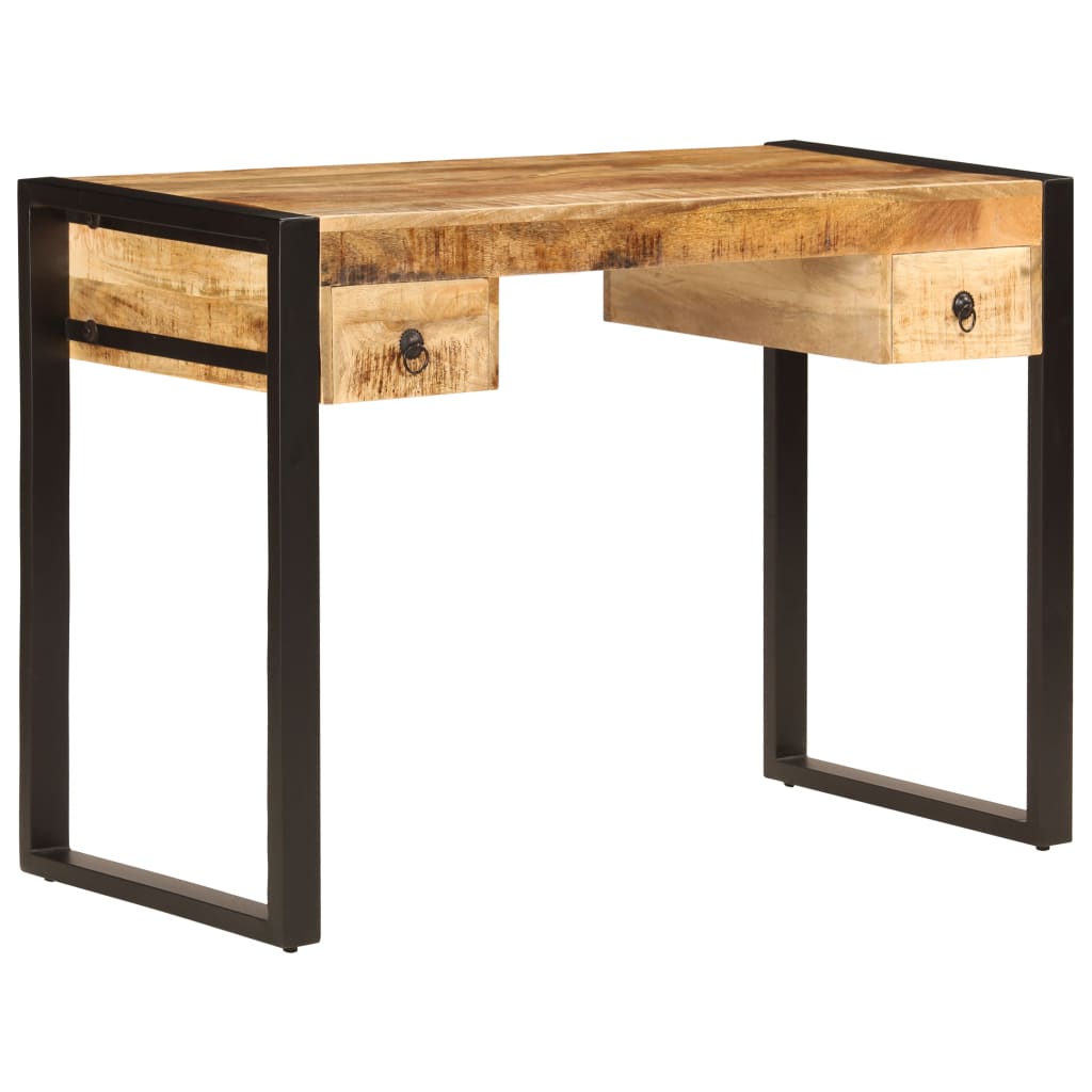 Mesa de escritorio 2 cajones madera maciza mango 110x50x77 cm