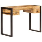 Mesa de escritorio 2 cajones madera maciza mango 110x50x77 cm