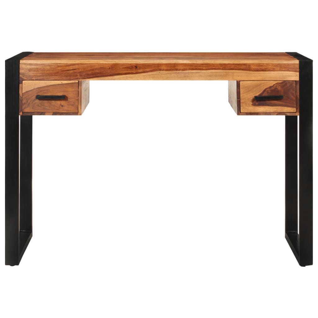 Escritorio con 2 cajones madera maciza de acacia 110x50x77 cm
