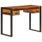 Escritorio con 2 cajones madera maciza de acacia 110x50x77 cm