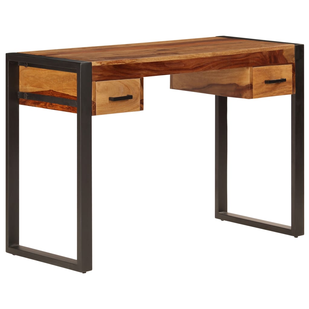 Escritorio con 2 cajones madera maciza de acacia 110x50x77 cm
