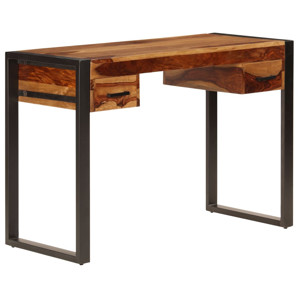 Escritorio con 2 cajones madera maciza de acacia 110x50x77 cm