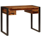 Escritorio con 2 cajones madera maciza de acacia 110x50x77 cm