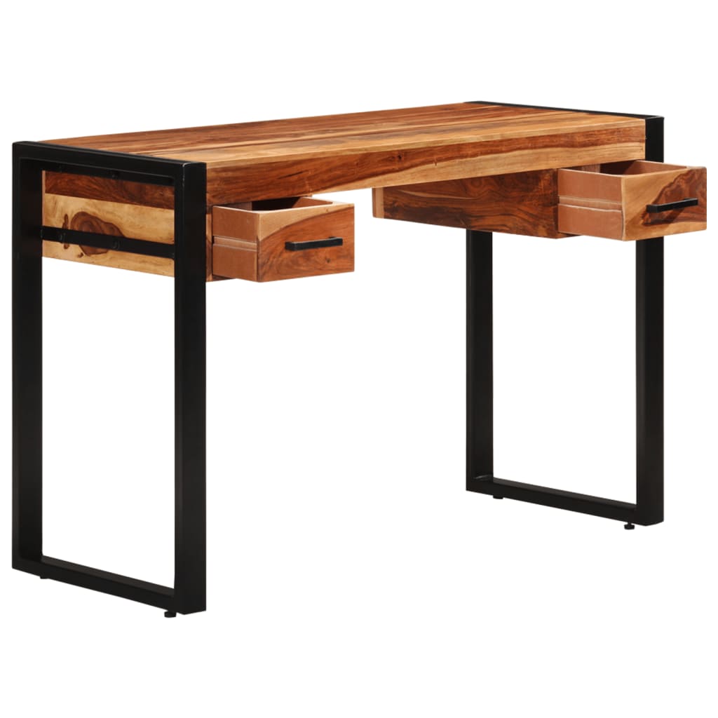 Escritorio con 2 cajones madera maciza de acacia 110x50x77 cm