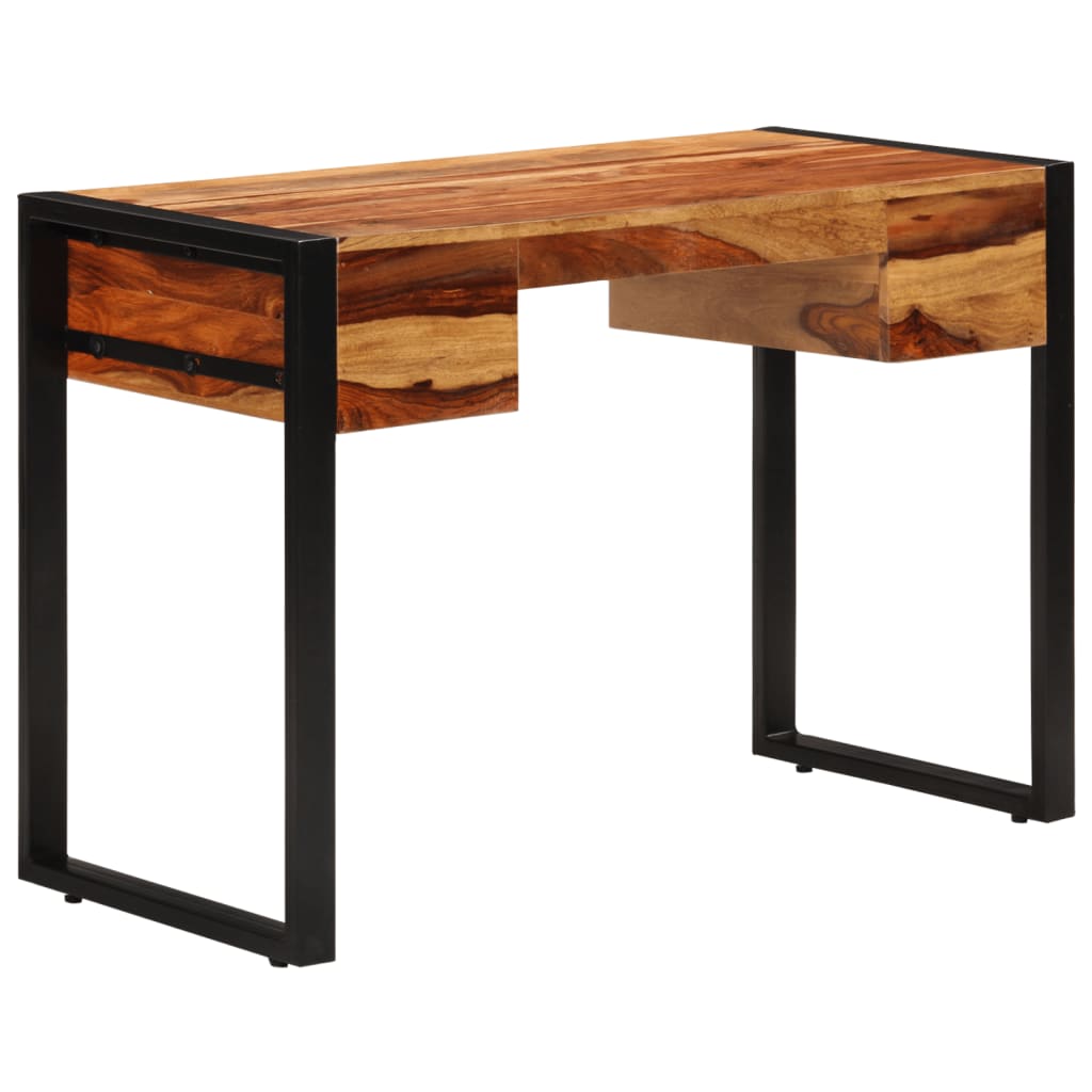 Escritorio con 2 cajones madera maciza de acacia 110x50x77 cm