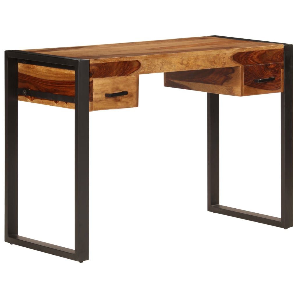 Escritorio con 2 cajones madera maciza de acacia 110x50x77 cm