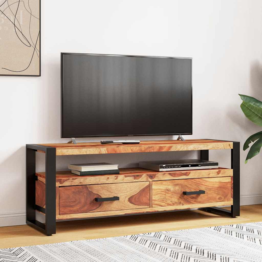 Mueble para TV madera maciza de acacia 120x35x45 cm