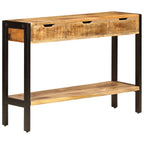 Aparador con 3 cajones madera maciza de mango 110x35x75 cm