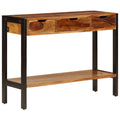 Aparador con 3 cajones madera maciza de acacia 110x35x75 cm