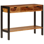 Aparador con 3 cajones madera maciza de acacia 110x35x75 cm