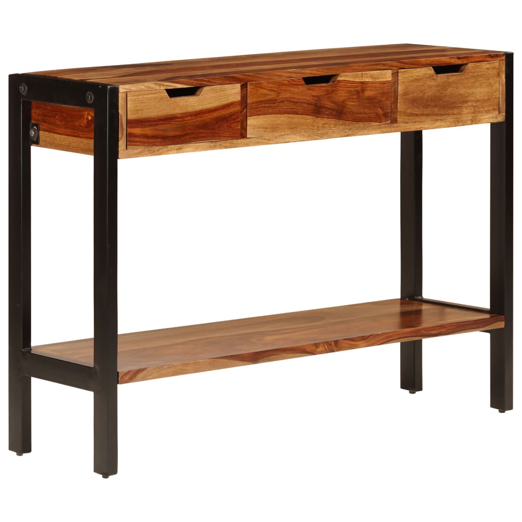 Aparador con 3 cajones madera maciza de acacia 110x35x75 cm
