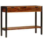 Aparador con 3 cajones madera maciza de acacia 110x35x75 cm