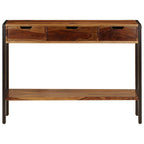 Aparador con 3 cajones madera maciza de acacia 110x35x75 cm