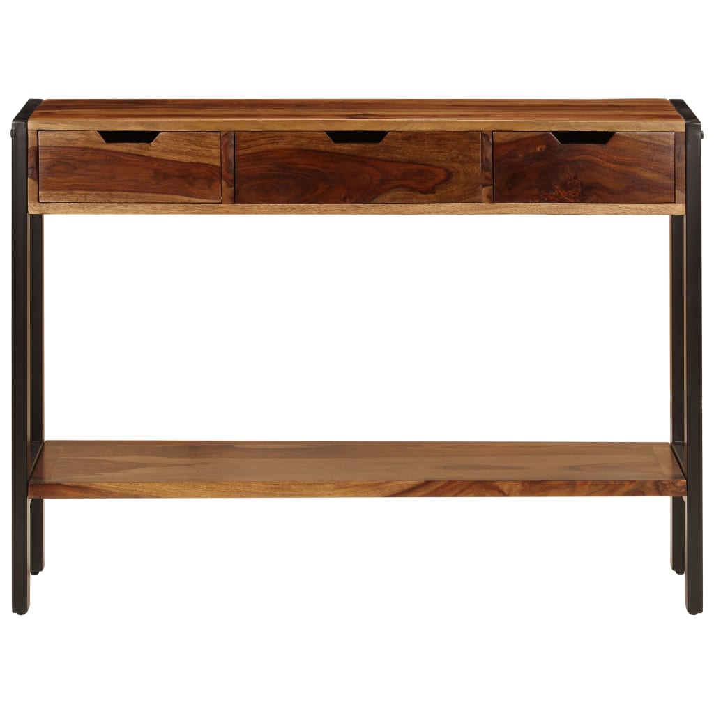 Aparador con 3 cajones madera maciza de acacia 110x35x75 cm
