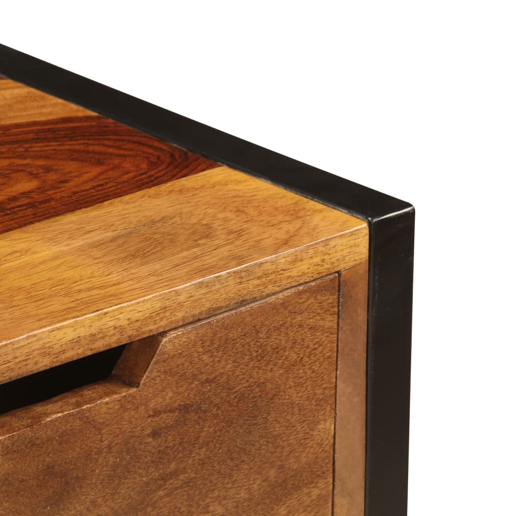 Aparador con 3 cajones madera maciza de acacia 110x35x75 cm