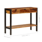 Aparador con 3 cajones madera maciza de acacia 110x35x75 cm