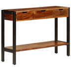 Aparador con 3 cajones madera maciza de acacia 110x35x75 cm