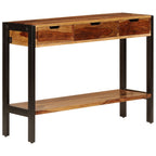 Aparador con 3 cajones madera maciza de acacia 110x35x75 cm