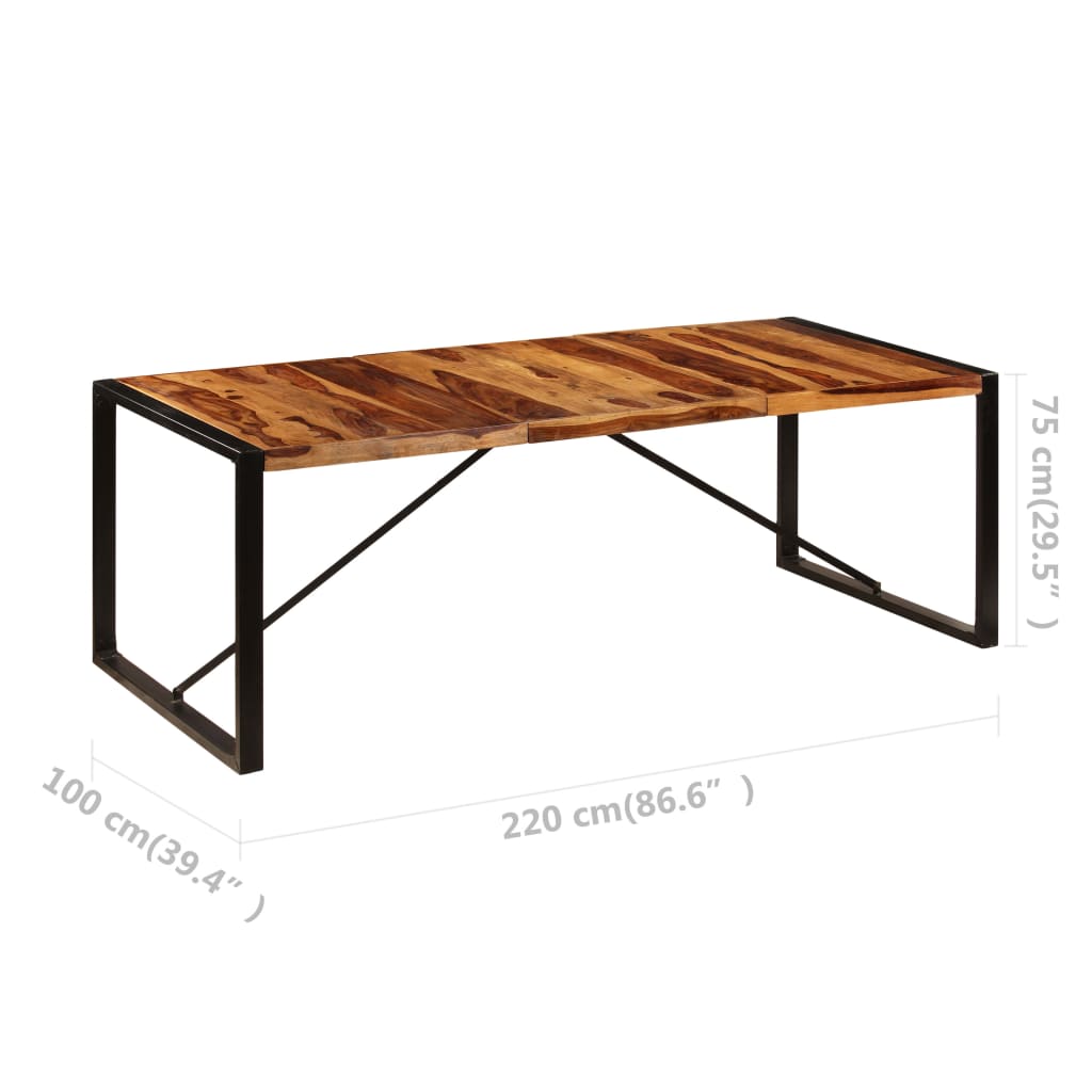 Mesa de comedor 220x100x75 cm madera maciza de acacia