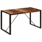 Mesa de comedor de madera maciza reciclada 140x70x75 cm