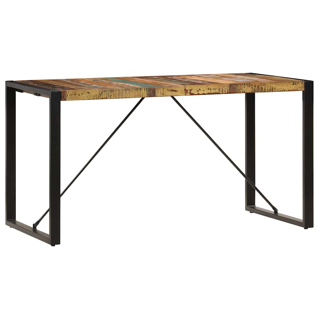 Mesa de comedor de madera maciza reciclada 140x70x75 cm