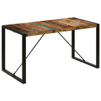 Mesa de comedor de madera maciza reciclada 140x70x75 cm