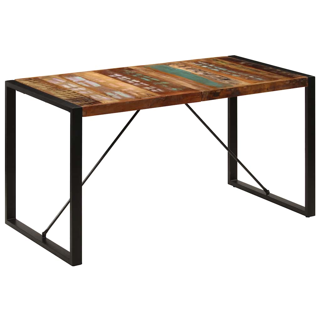 Mesa de comedor de madera maciza reciclada 140x70x75 cm