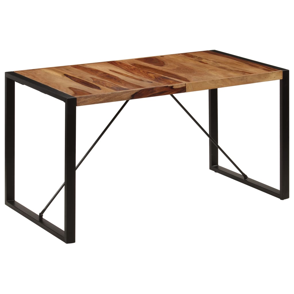 Mesa de comedor 140x70x75 cm madera maciza de acacia