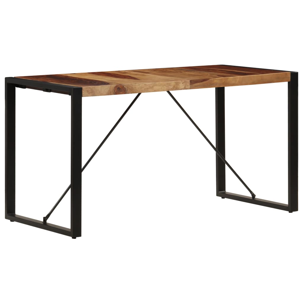 Mesa de comedor 140x70x75 cm madera maciza de acacia