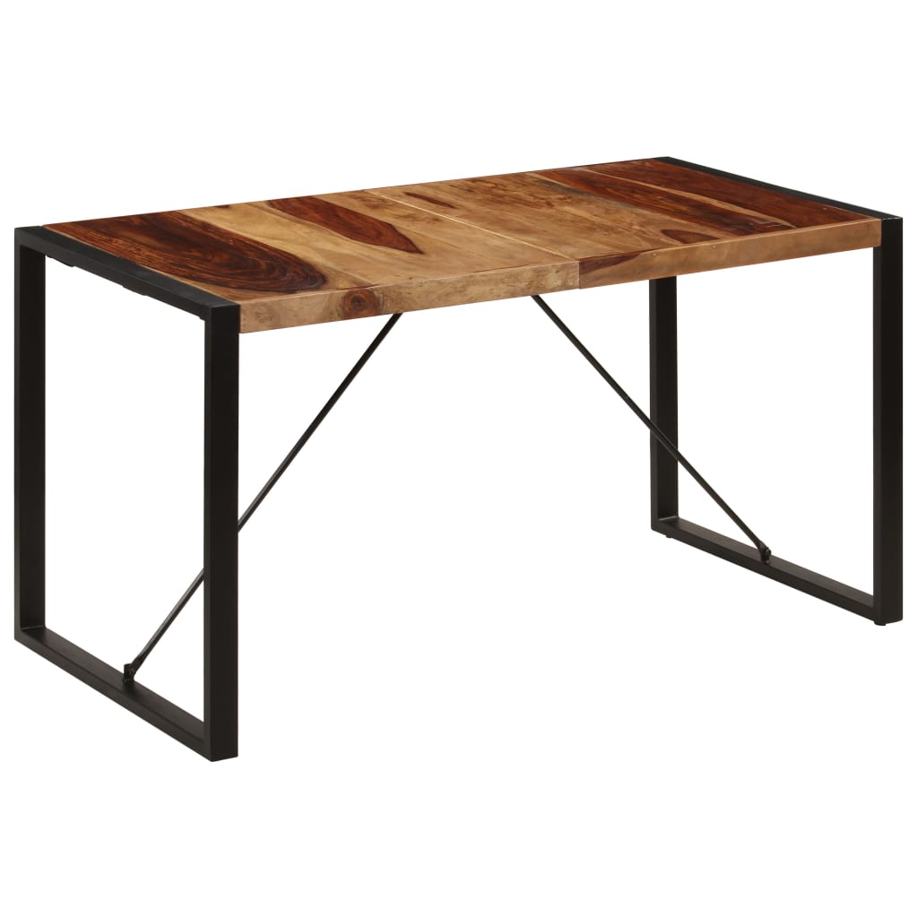 Mesa de comedor 140x70x75 cm madera maciza de acacia