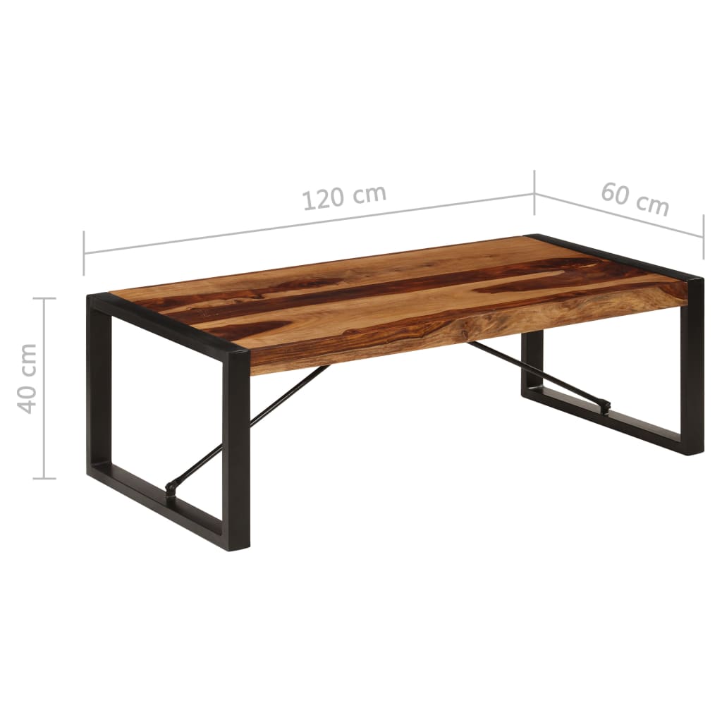 Mesa de centro de madera maciza de acacia 120x60x40 cm
