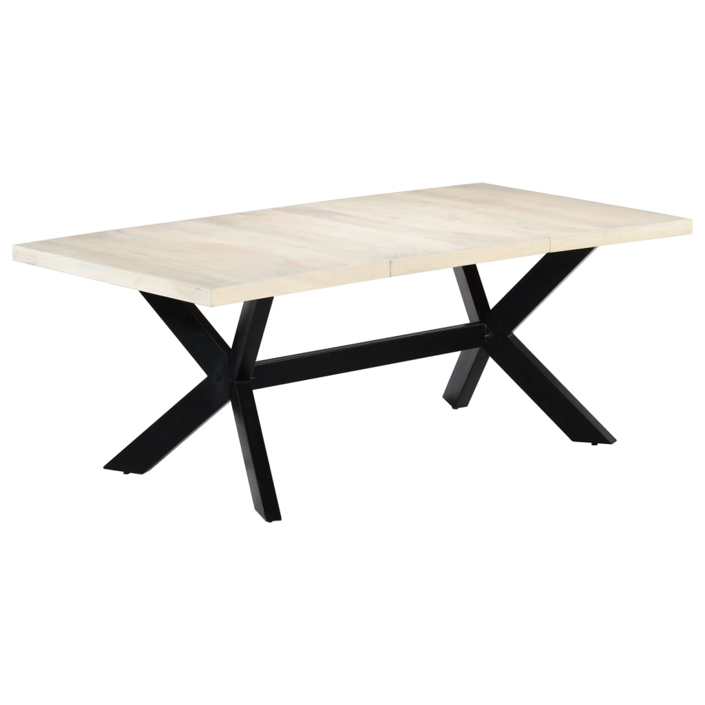 Mesa de comedor madera maciza con acabado acacia 160x80x75 cm