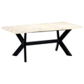 Mesa de comedor blanca 180x90x75 cm madera maciza de mango