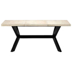 Mesa de comedor blanca 180x90x75 cm madera maciza de mango