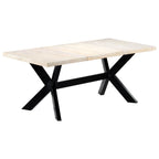 Mesa de comedor blanca 180x90x75 cm madera maciza de mango