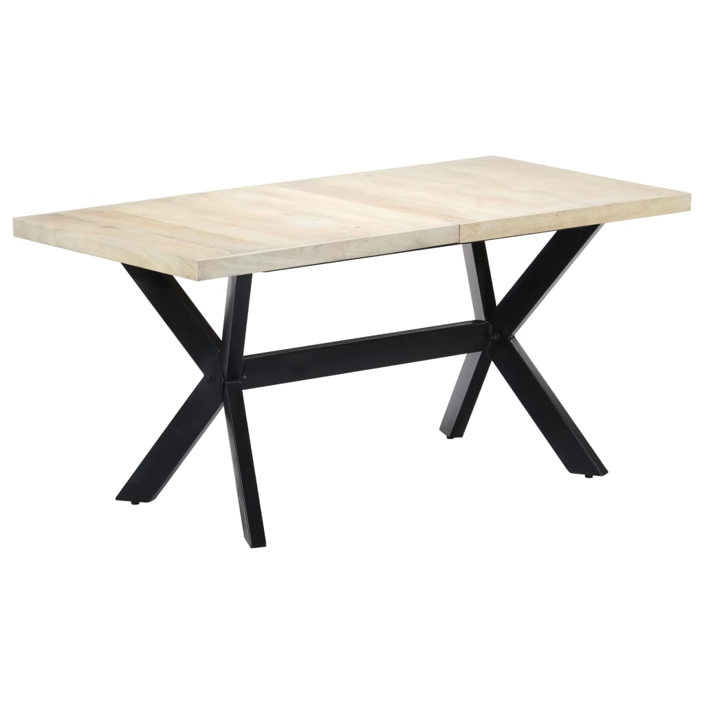 Solid acacia wood dining table 120x60x75 cm