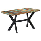 Mesa de comedor de madera maciza reciclada 140x70x75 cm