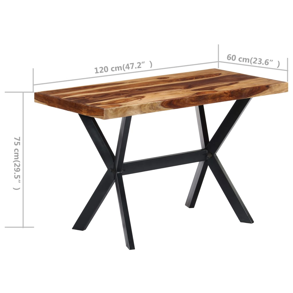 Mesa de comedor de madera maciza de acacia 120x60x75 cm