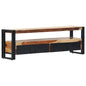Mueble de TV de madera de roble negro 120x30x30,5 cm