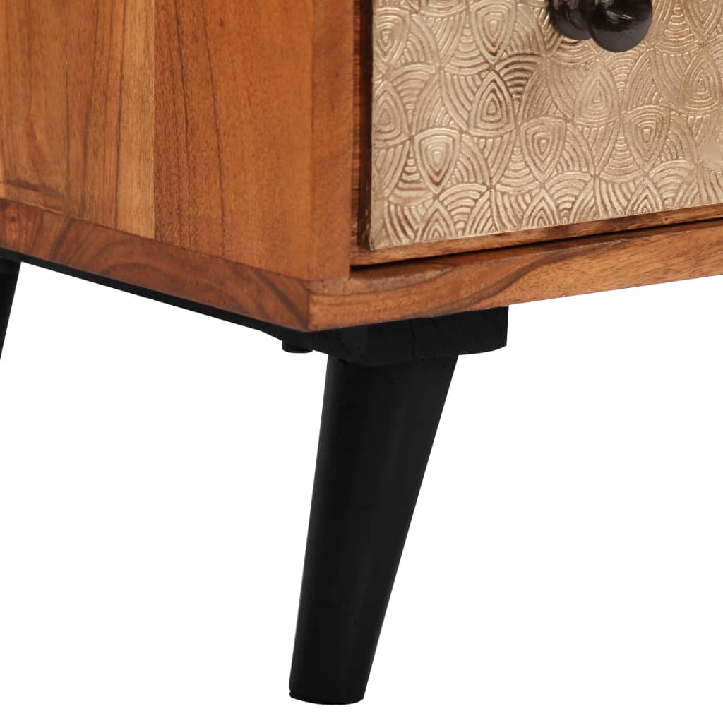 Cómoda de cajones madera maciza de acacia 60x30x75 cm
