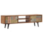 Mueble de TV de madera maciza de acacia 120x30x49 cm